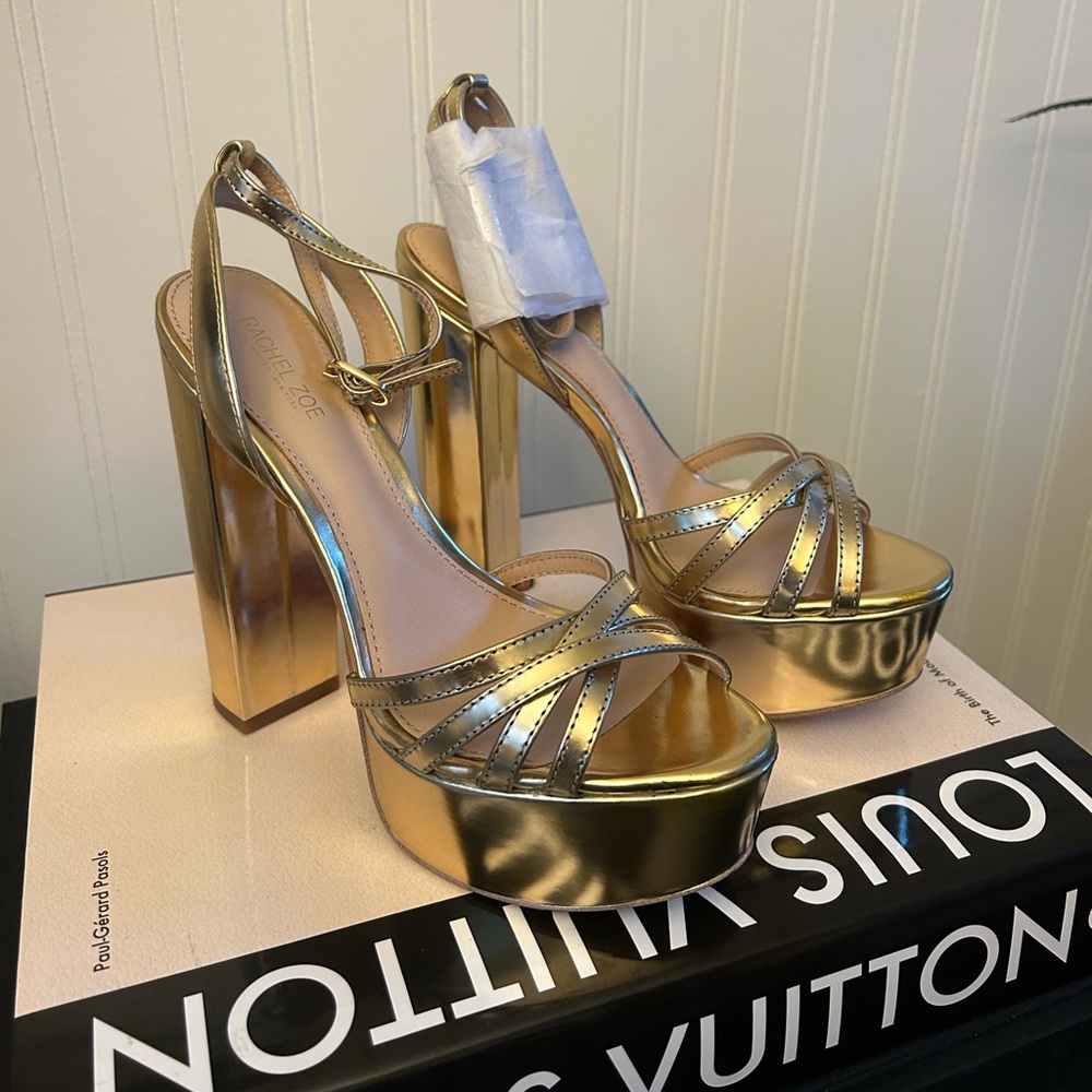 Rachel zoe metallic Gold Platform Heels - Picture 4 of 16